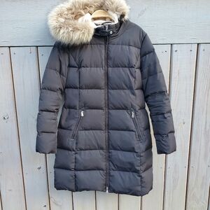 Lauren Ralph Lauren Women's Black Parka Puffer Jacket Sz. M Faux Fur & Sherpa